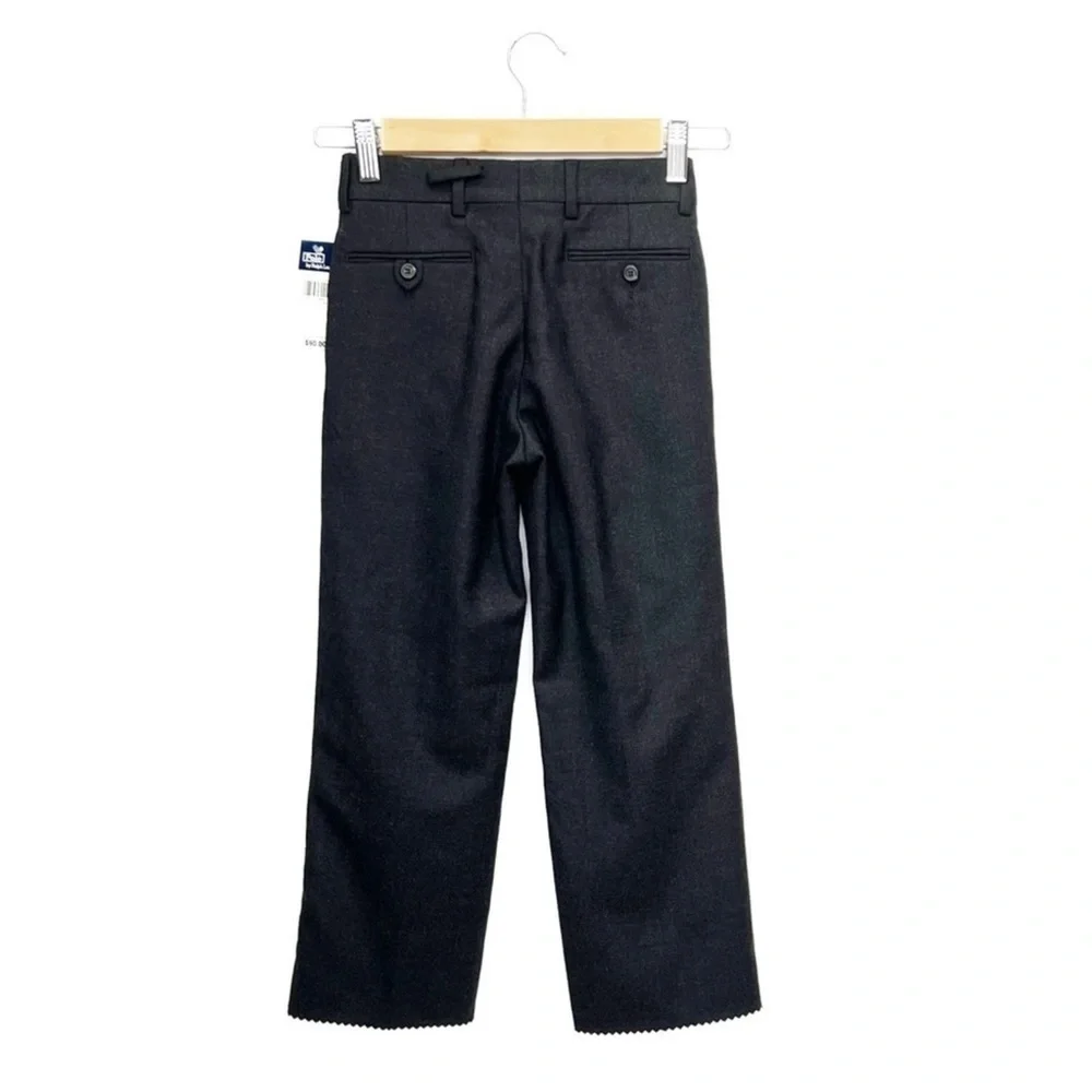 Polo Ralph Lauren Boys Dress Pants Size 5 Charcoal Gray Wool Unhemmed New NWT